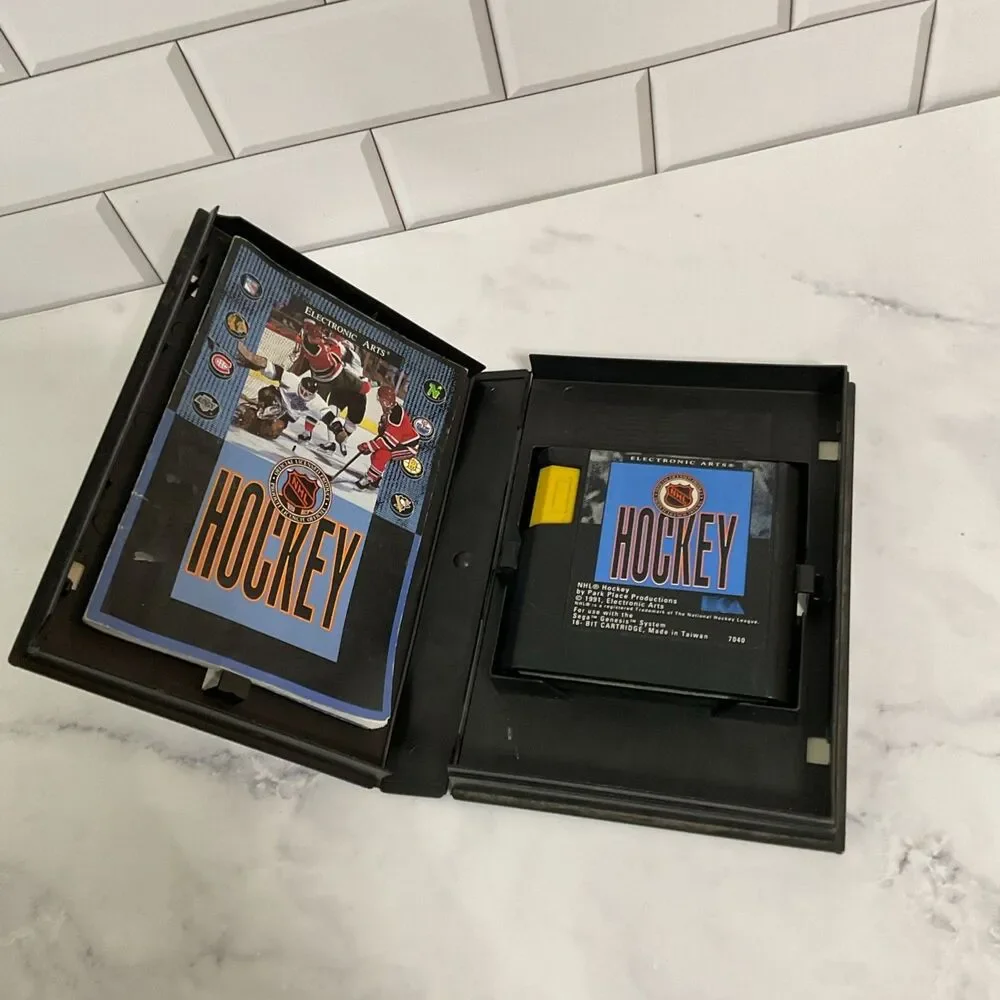 Vintage NHL Hockey Sega Genesis, 1991 With Book. Used. Untested